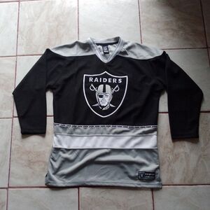 NWT NFL Raiders Silver & Black Youth Hockey Jersey YOUTH XL 18-20